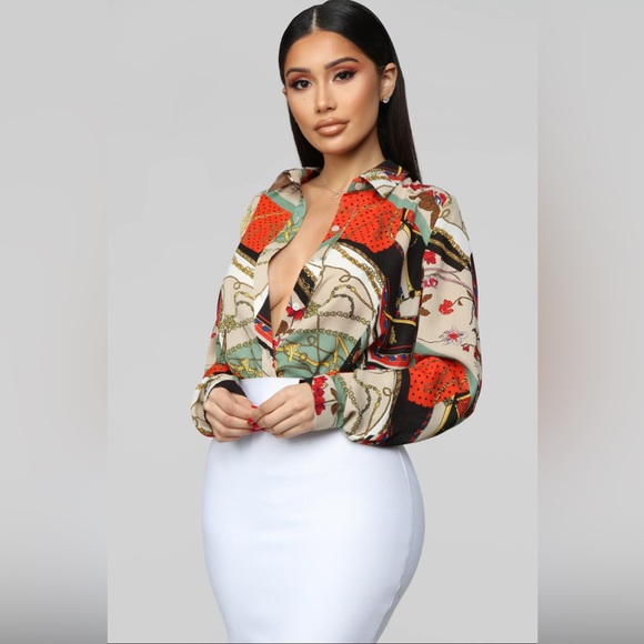 Fashion Nova Amara Top-Orange Combo - Picture 4 of 11